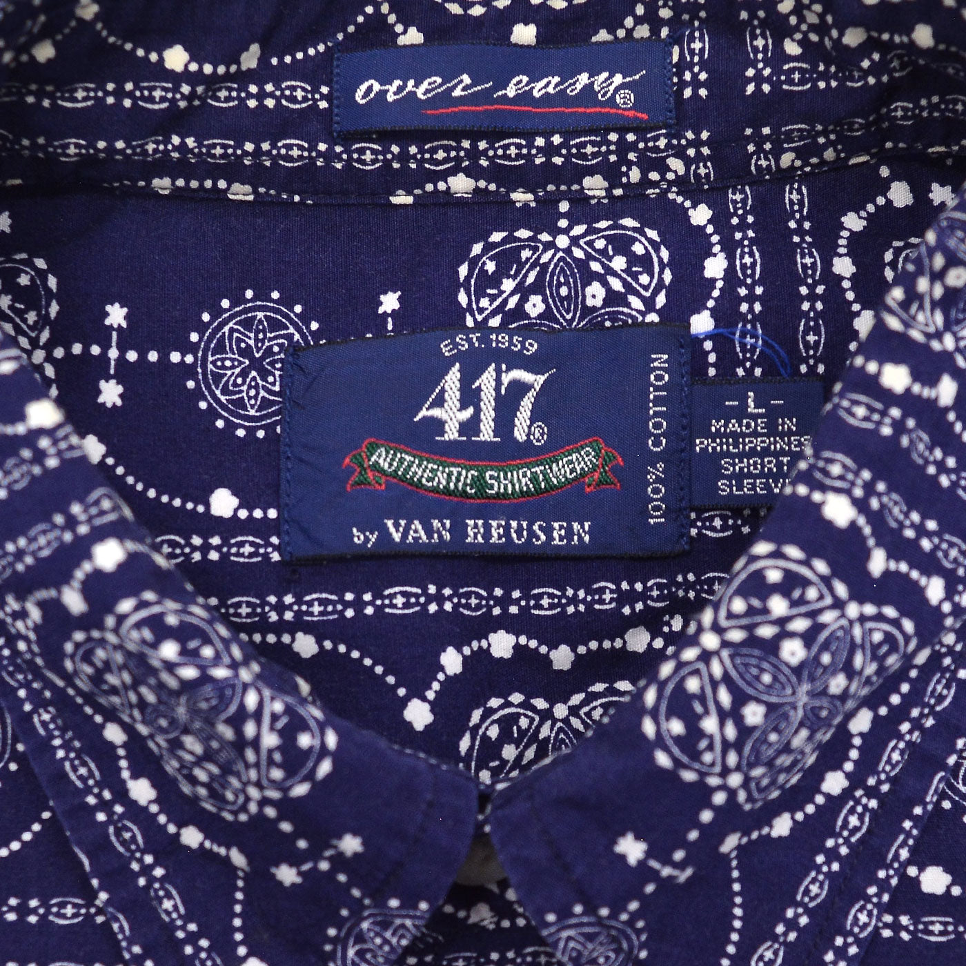 1990's 417 by VAN HEUSEN BANDANA PRINT B/D SHIRT ... L