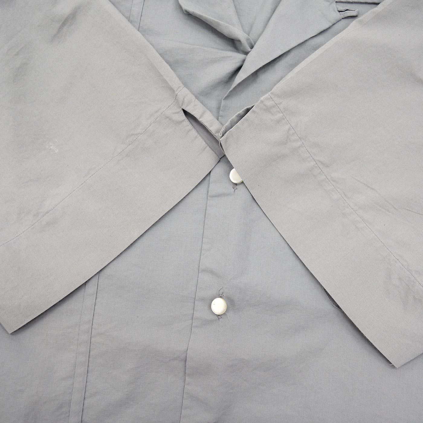 1950's~ Wm.S.Tucker GRAY PATTERNED S/S SHIRT / TWO-TONE ... L
