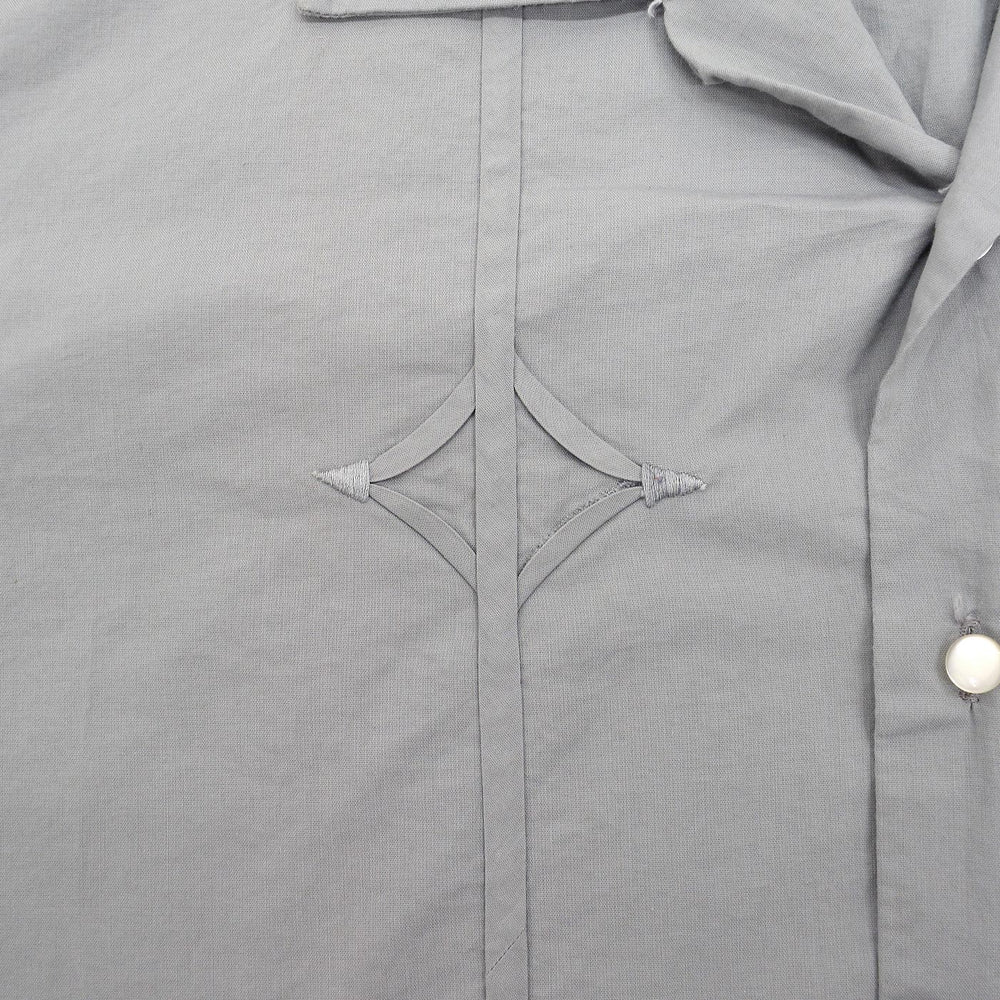 1950's~ Wm.S.Tucker GRAY PATTERNED S/S SHIRT / TWO-TONE ... L