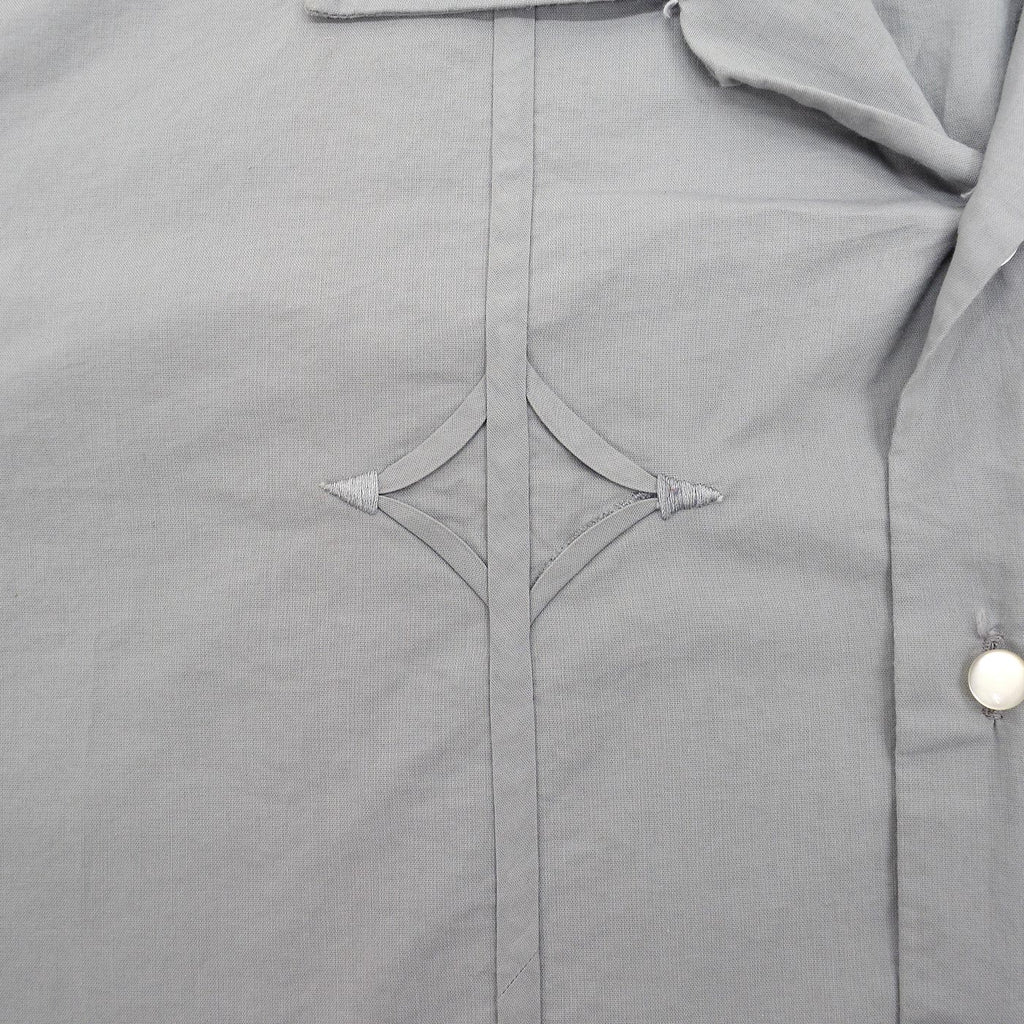 1950's~ Wm.S.Tucker GRAY PATTERNED S/S SHIRT / TWO-TONE ... L