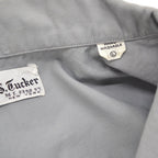 1950's~ Wm.S.Tucker GRAY PATTERNED S/S SHIRT / TWO-TONE ... L
