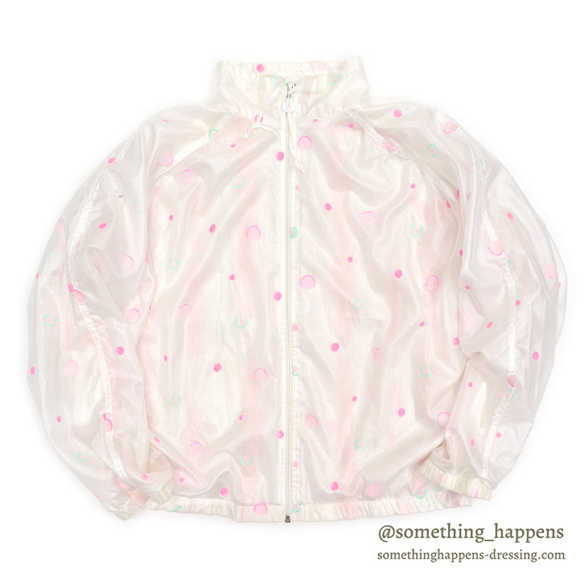 1980's ADIDAS BUBLLE DOT DOUBLE-LAYER NYLON JACKET... M