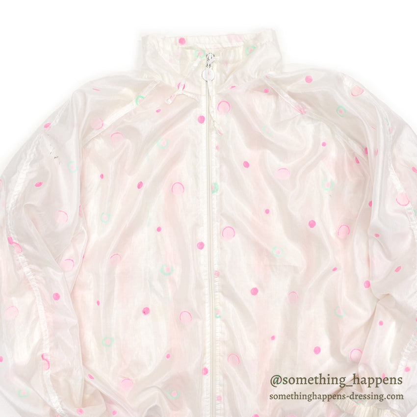 1980's ADIDAS BUBLLE DOT DOUBLE-LAYER NYLON JACKET... M