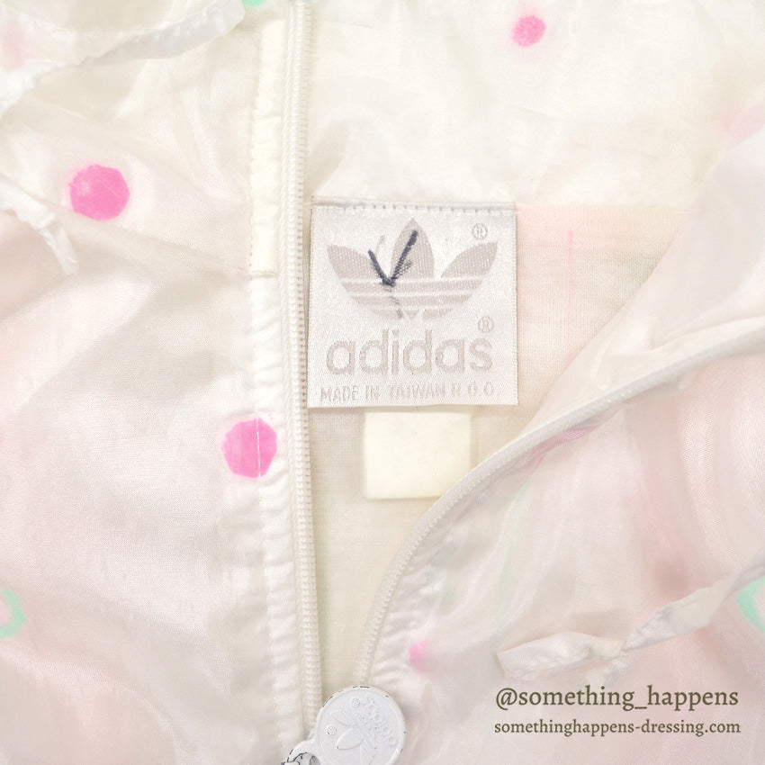 1980's ADIDAS BUBLLE DOT DOUBLE-LAYER NYLON JACKET... M