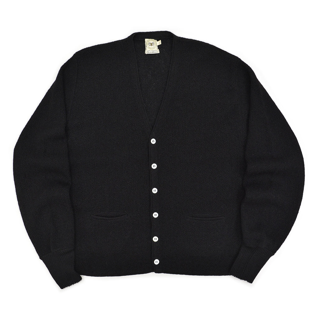 1960s THE RAMS HEAD SHOP PURE ALPACA CARDIGAN / BLACK ... L