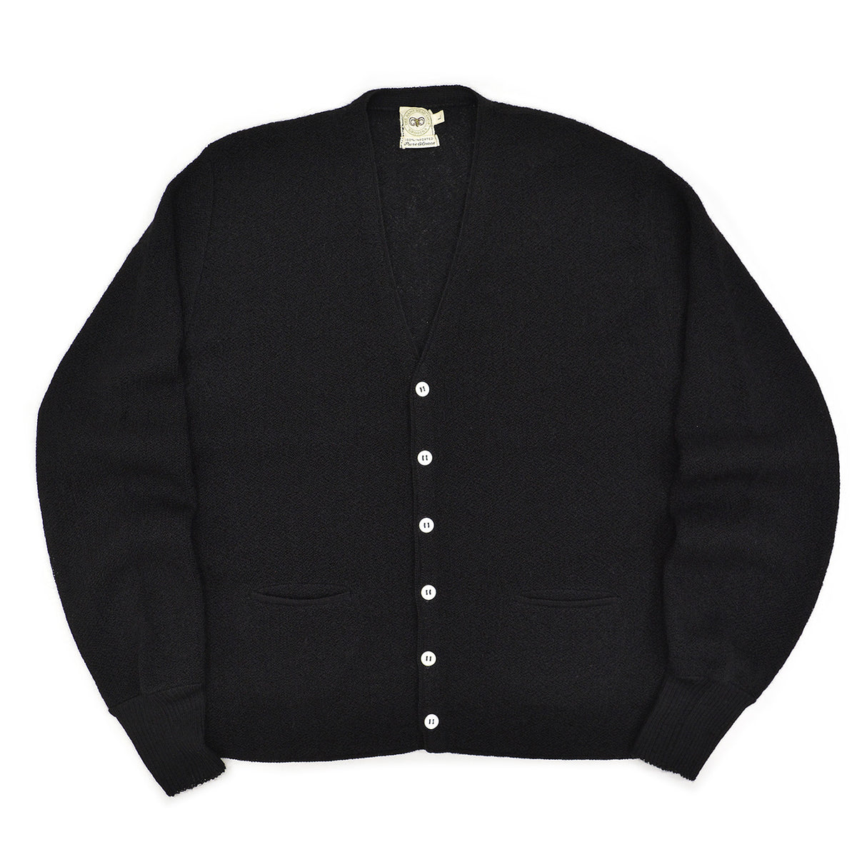 1960s THE RAMS HEAD SHOP PURE ALPACA CARDIGAN / BLACK ... L