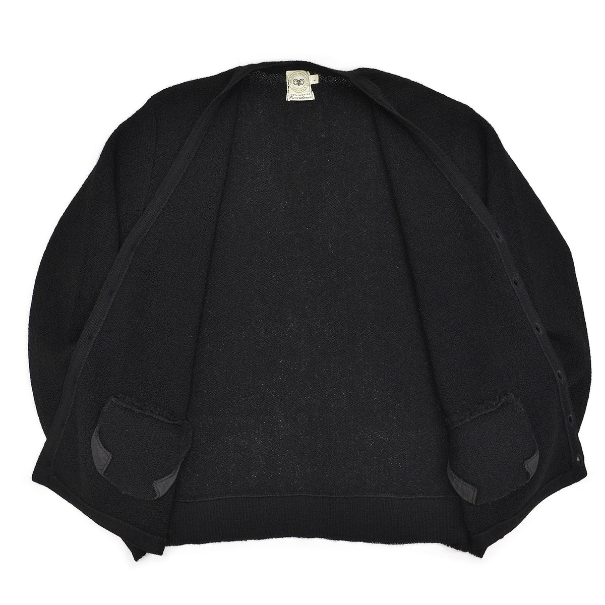 1960s THE RAMS HEAD SHOP PURE ALPACA CARDIGAN / BLACK ... L