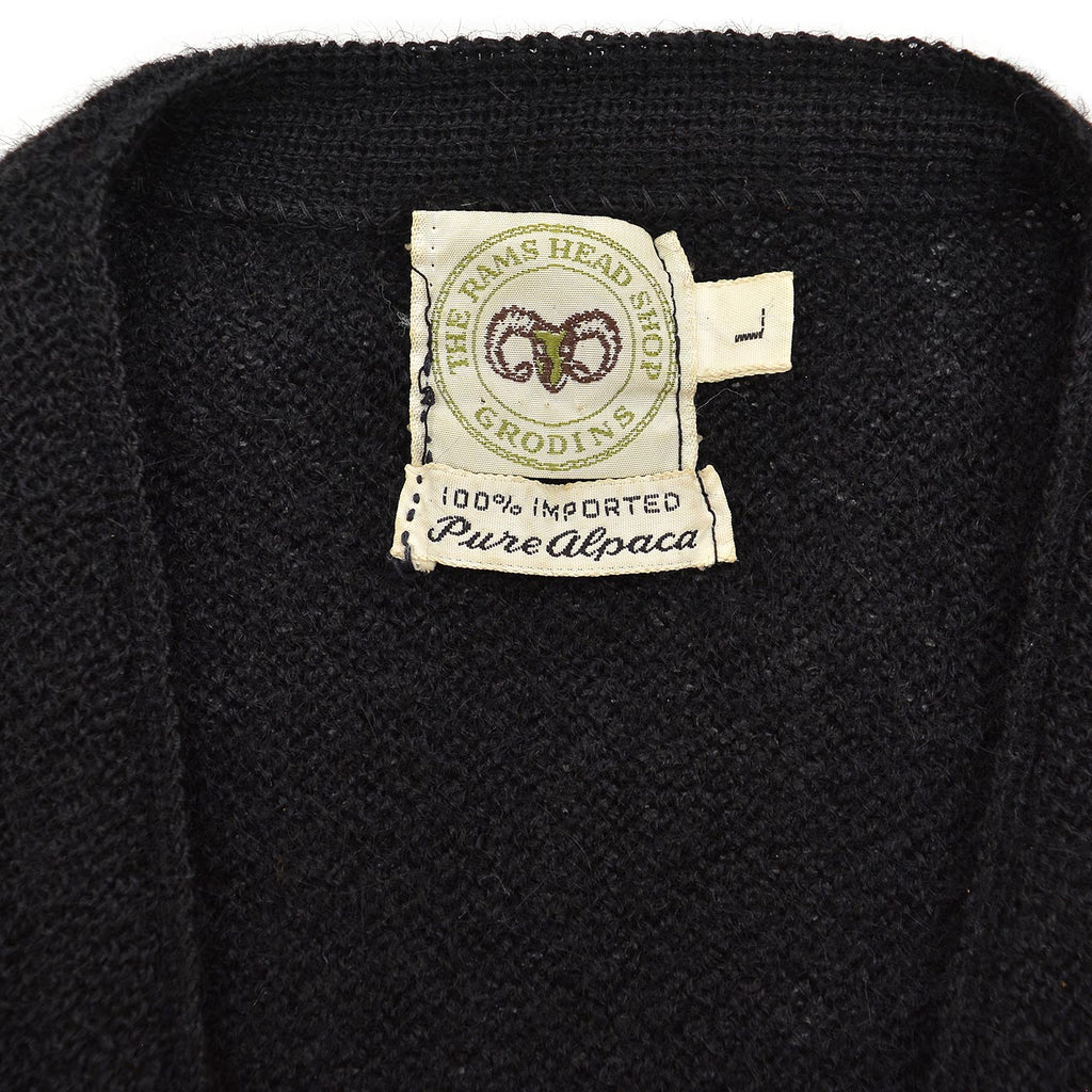 1960s THE RAMS HEAD SHOP PURE ALPACA CARDIGAN / BLACK ... L