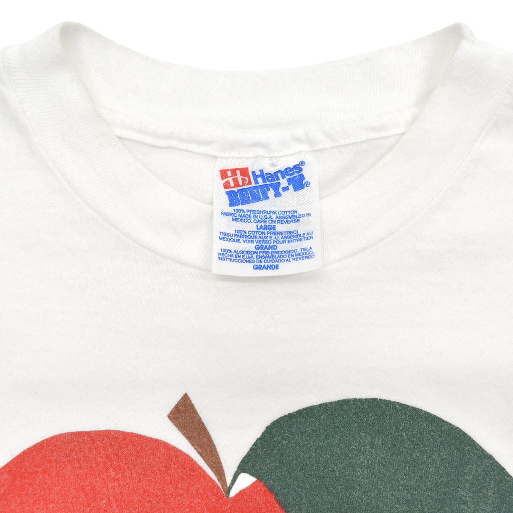 1990s HANES APPLE ART T-SHIRT ... L