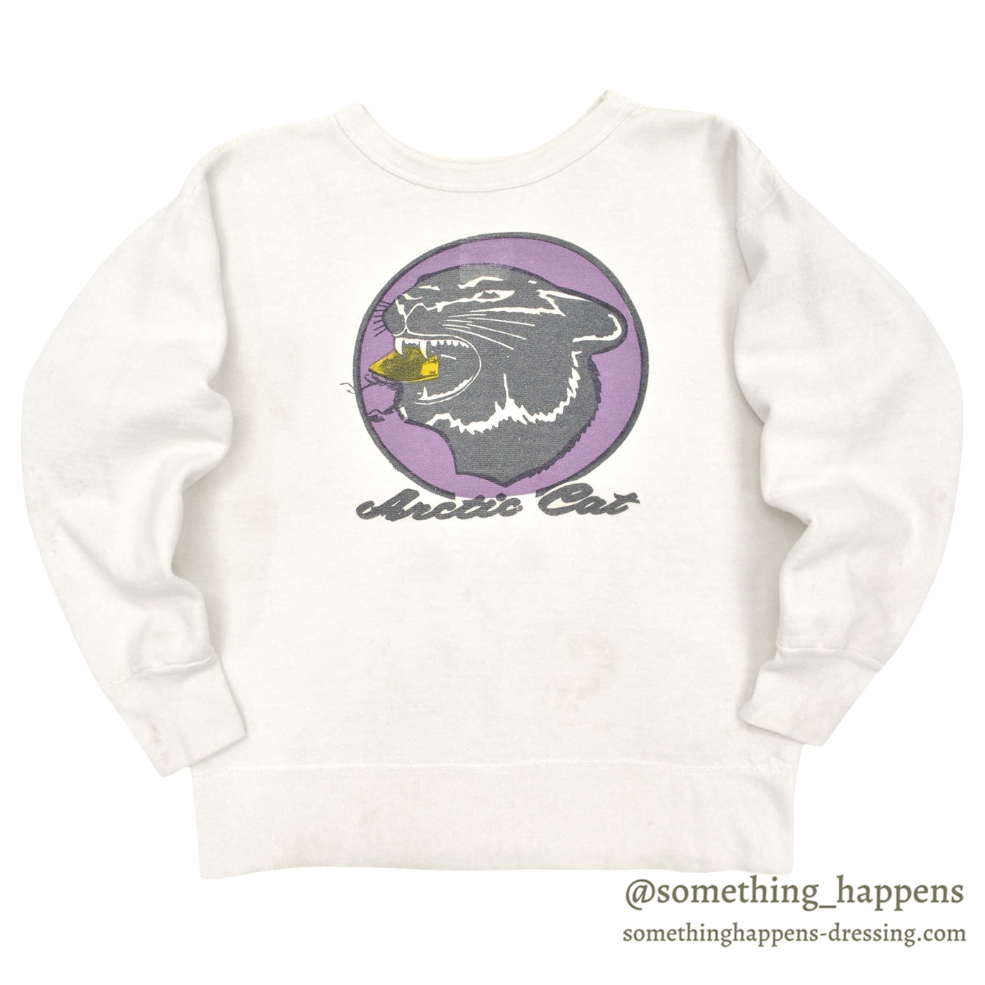 1960's DARBY ARCTIC CAT BLACK PANTHER PRINT SWEAT SHIRT ... XL