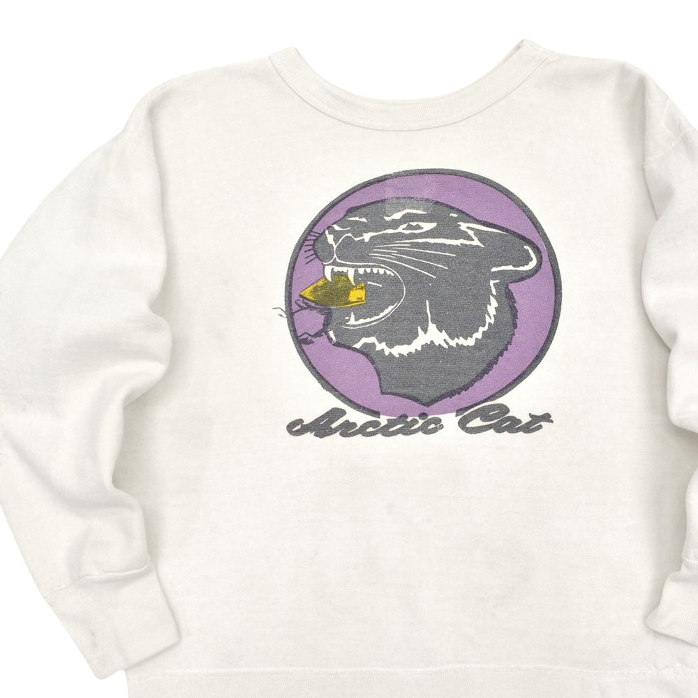 1960's DARBY ARCTIC CAT BLACK PANTHER PRINT SWEAT SHIRT ... XL