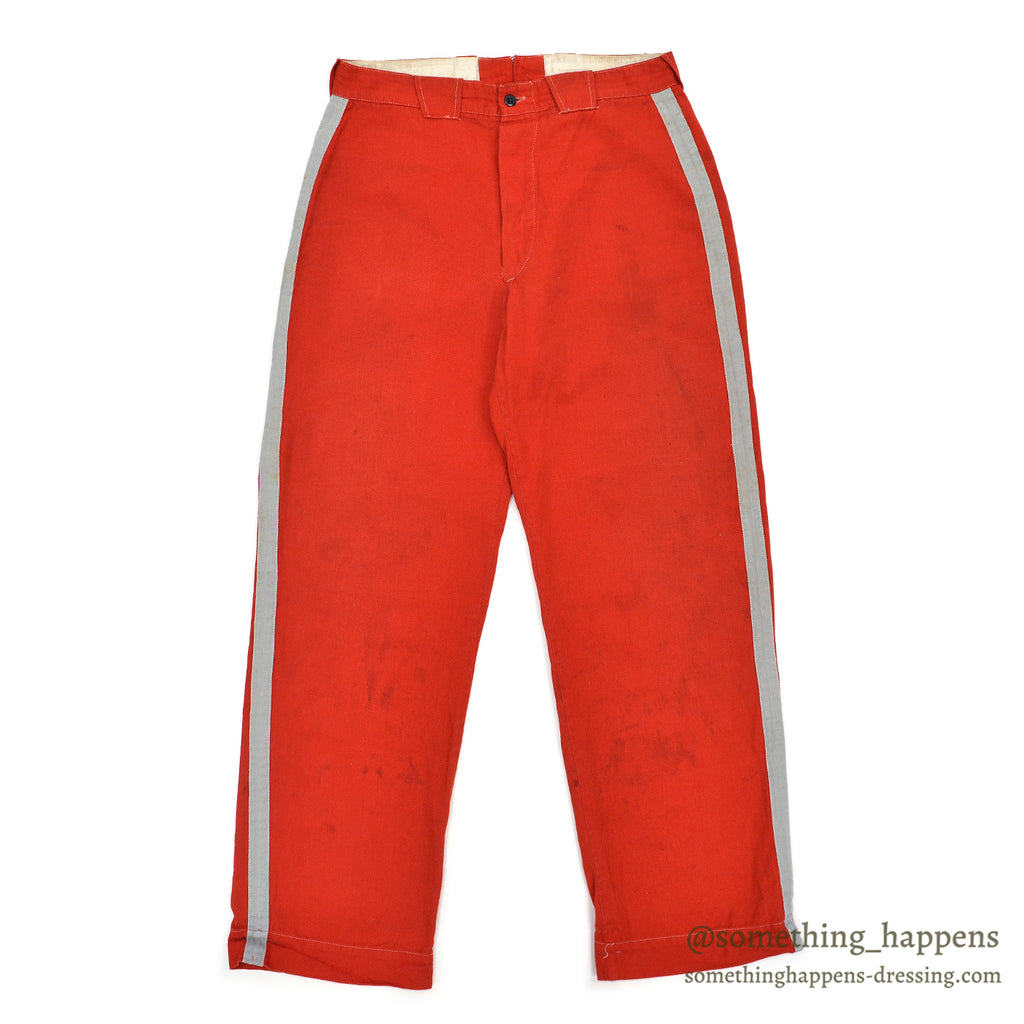 1950's OLD RED ATHLETIC STRIPE PANTS ... W32/L31