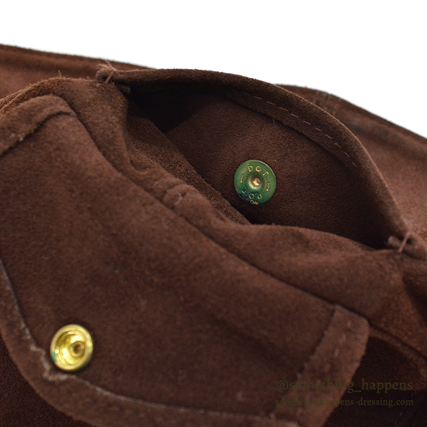 1980's BICK SUEDE LEATHER BUCKET HAT / WEIRD POCKET ... L