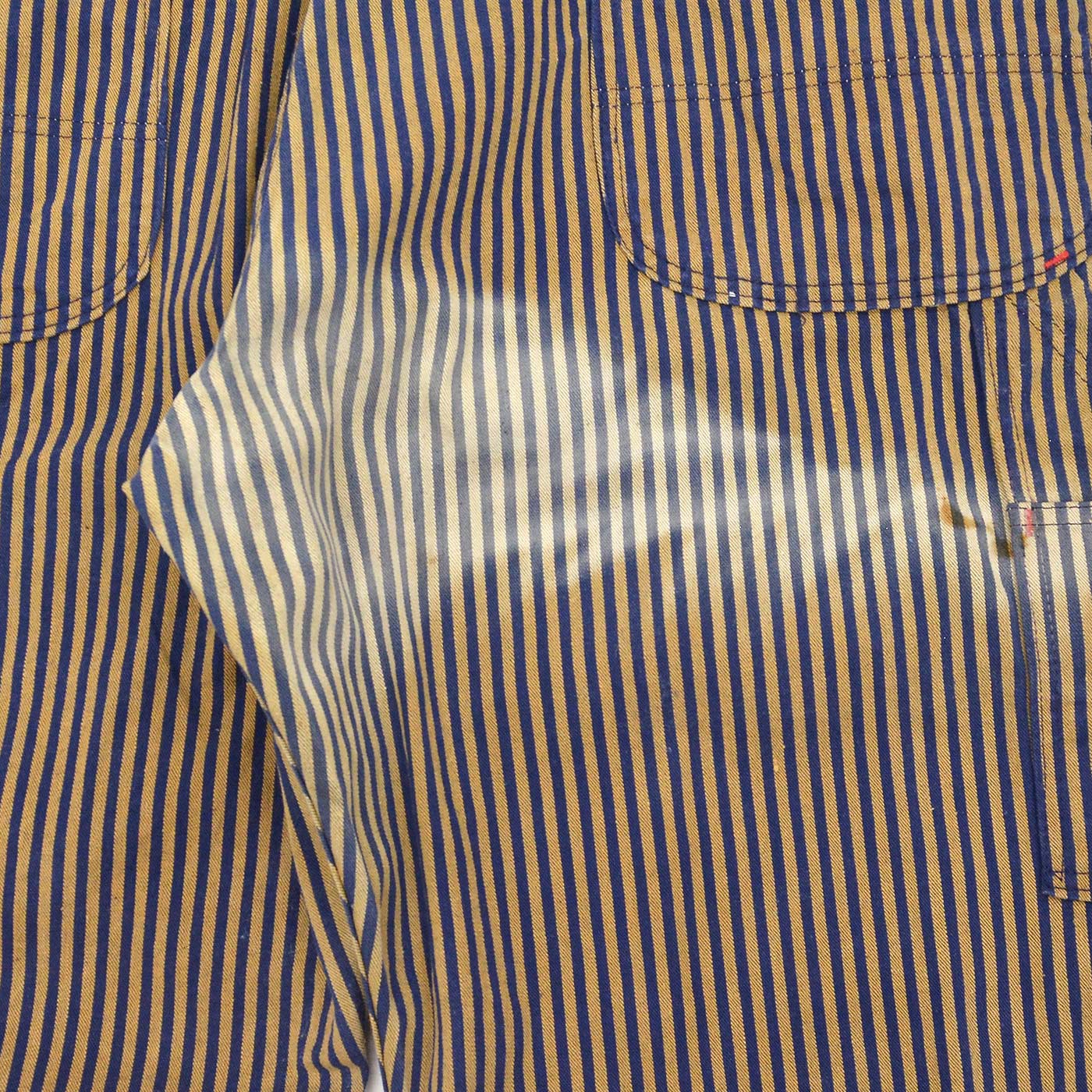 1960's BIG MAC BROWN EXPRESS STRIPED OVERALL / SUN FADED... W43/L29
