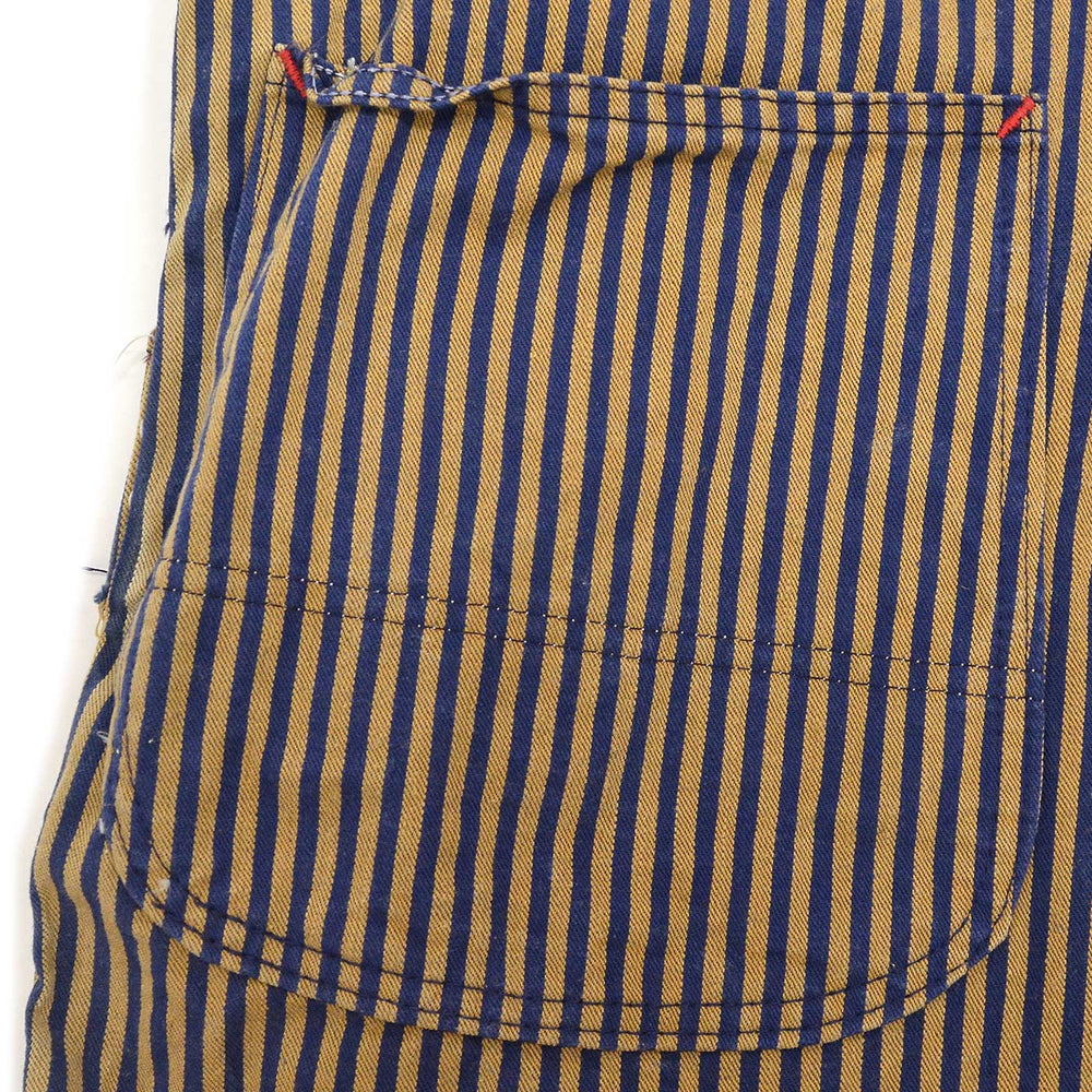 1960's BIG MAC BROWN EXPRESS STRIPED OVERALL / SUN FADED... W43/L29