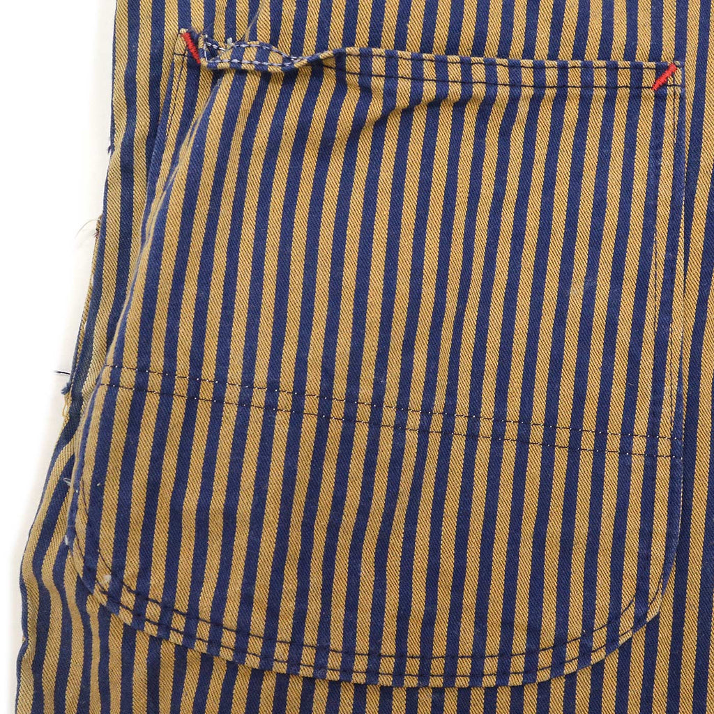 1960's BIG MAC BROWN EXPRESS STRIPED OVERALL / SUN FADED... W43/L29