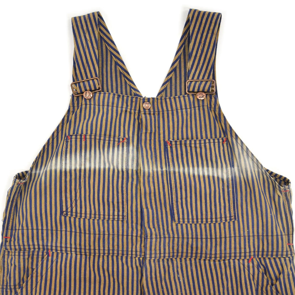 1960's BIG MAC BROWN EXPRESS STRIPED OVERALL / SUN FADED... W43/L29