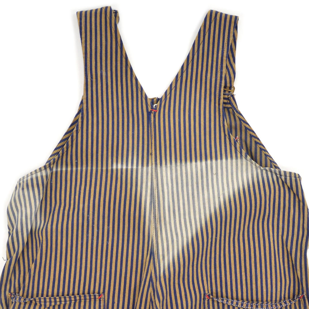 1960's BIG MAC BROWN EXPRESS STRIPED OVERALL / SUN FADED... W43/L29