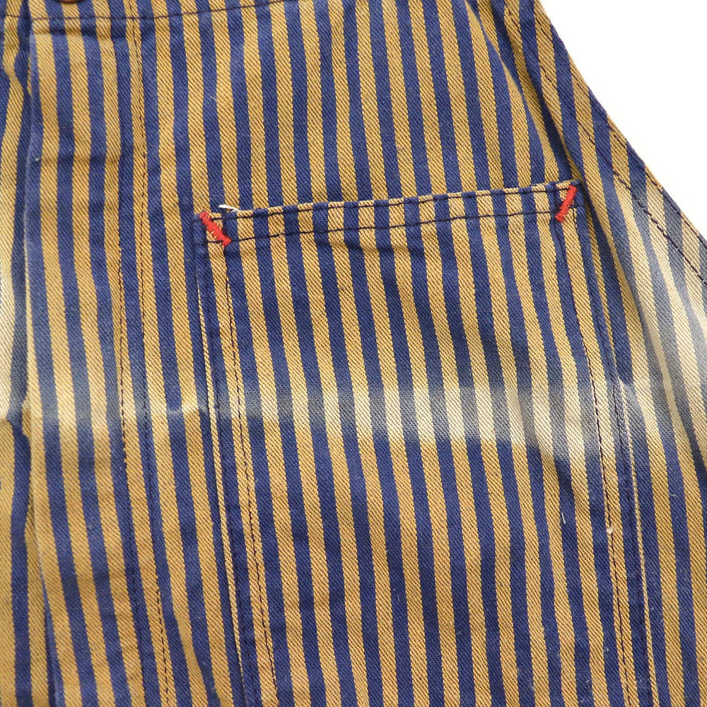1960's BIG MAC BROWN EXPRESS STRIPED OVERALL / SUN FADED... W43/L29