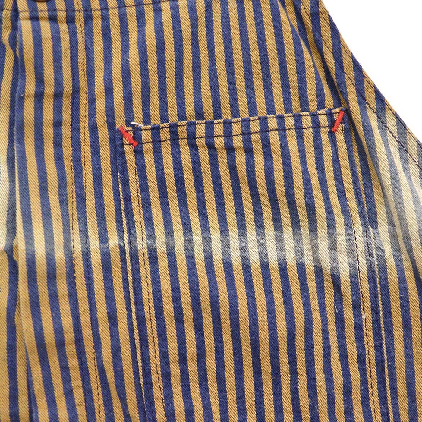 1960's BIG MAC BROWN EXPRESS STRIPED OVERALL / SUN FADED... W43/L29