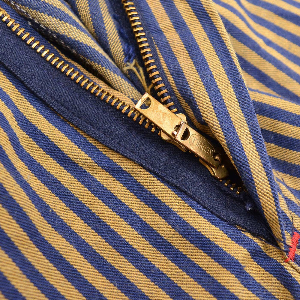 1960's BIG MAC BROWN EXPRESS STRIPED OVERALL / SUN FADED... W43/L29