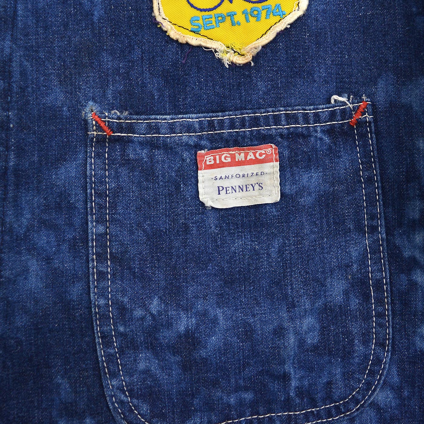 1960s BIG MAC PATCHED & BLEACHED DENIM COVERALL ...