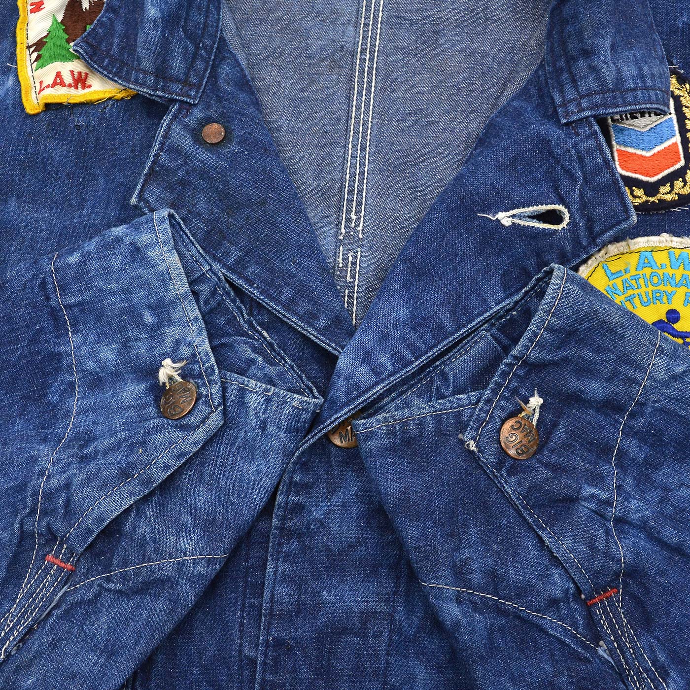 1960s BIG MAC PATCHED & BLEACHED DENIM COVERALL ...