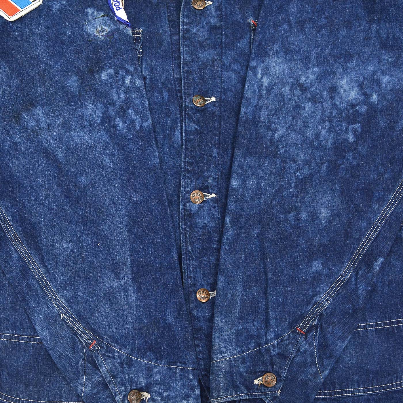 1960s BIG MAC PATCHED & BLEACHED DENIM COVERALL ...