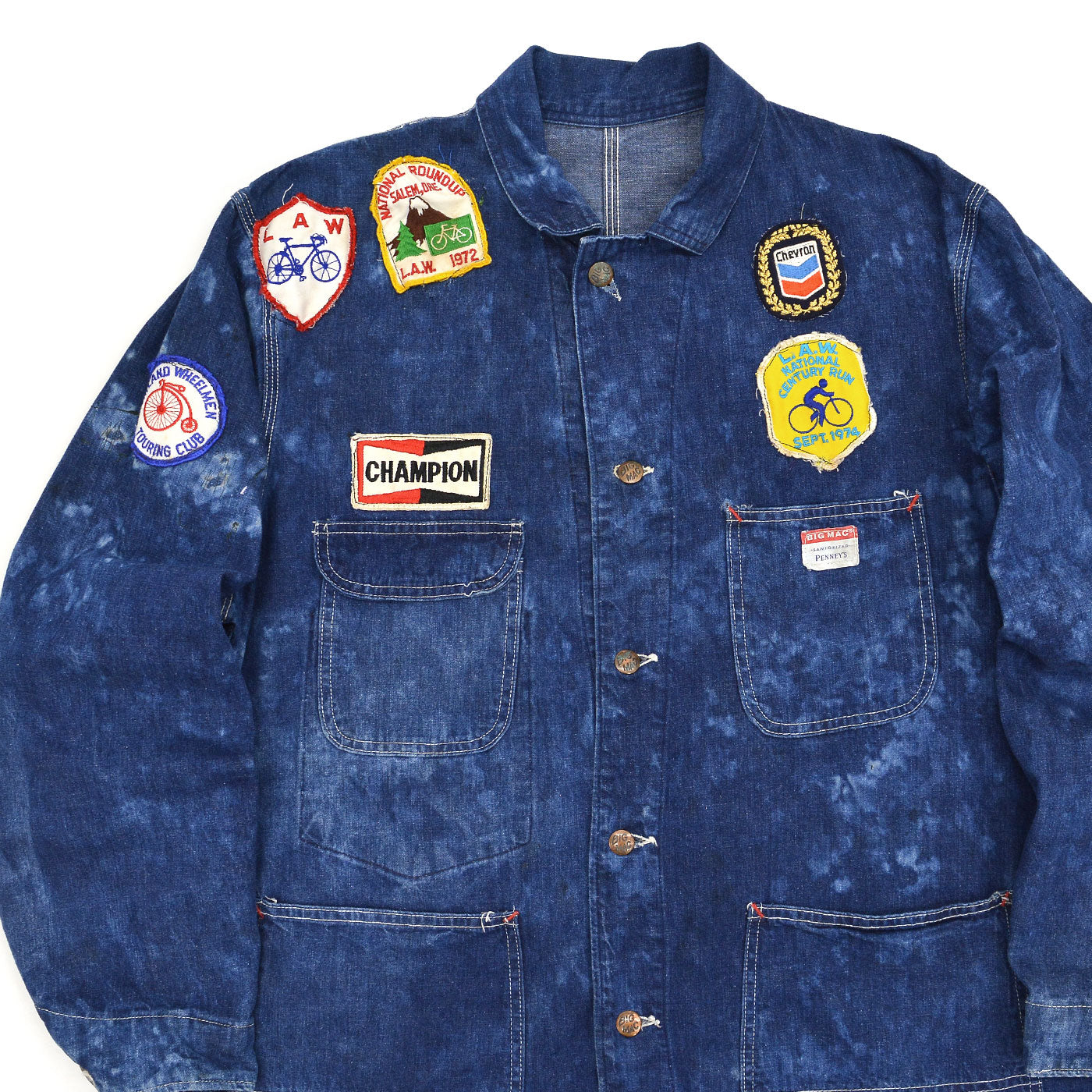 1960s BIG MAC PATCHED & BLEACHED DENIM COVERALL ...