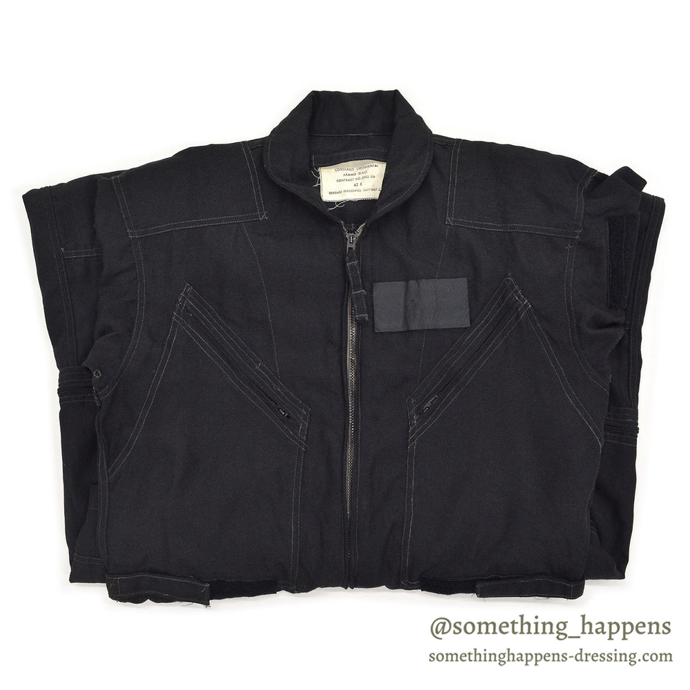 1980's USMILITARY EXPERMIENTAL ARAMID BLACK COVERALLS / EXTREMELY RARE... 42R