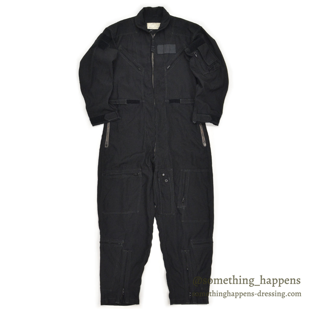 1980's U.S.MILITARY EXPERMIENTAL ARAMID BLACK COVERALLS / EXTREMELY RARE ... 42R