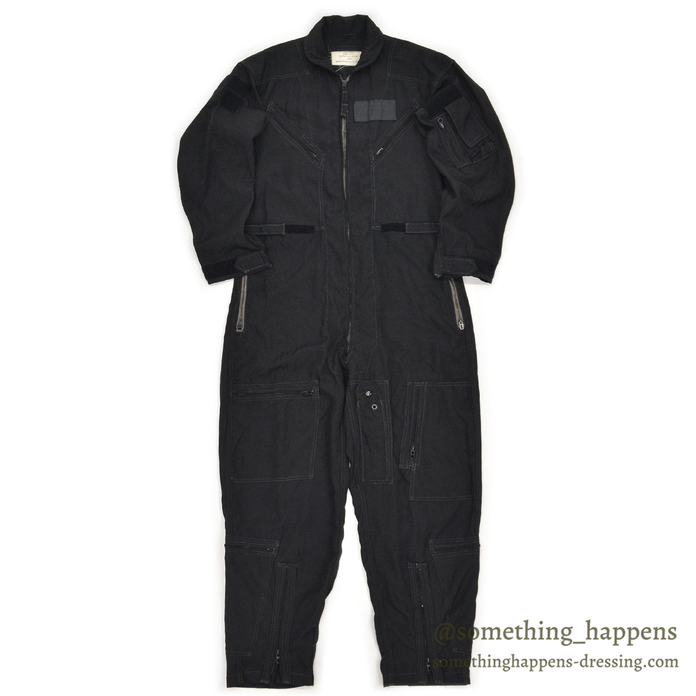 1980's U.S.MILITARY EXPERMIENTAL ARAMID BLACK COVERALLS / EXTREMELY RARE ... 42R