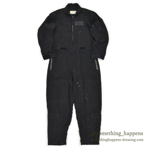 1980's USMILITARY EXPERMIENTAL ARAMID BLACK COVERALLS / EXTREMELY RARE... 42R