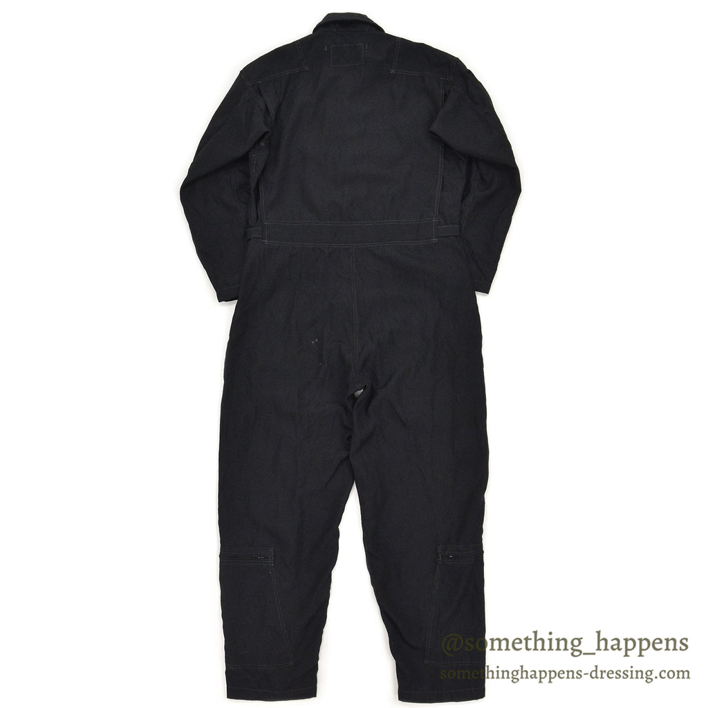 1980's U.S.MILITARY EXPERMIENTAL ARAMID BLACK COVERALLS / EXTREMELY RARE ... 42R