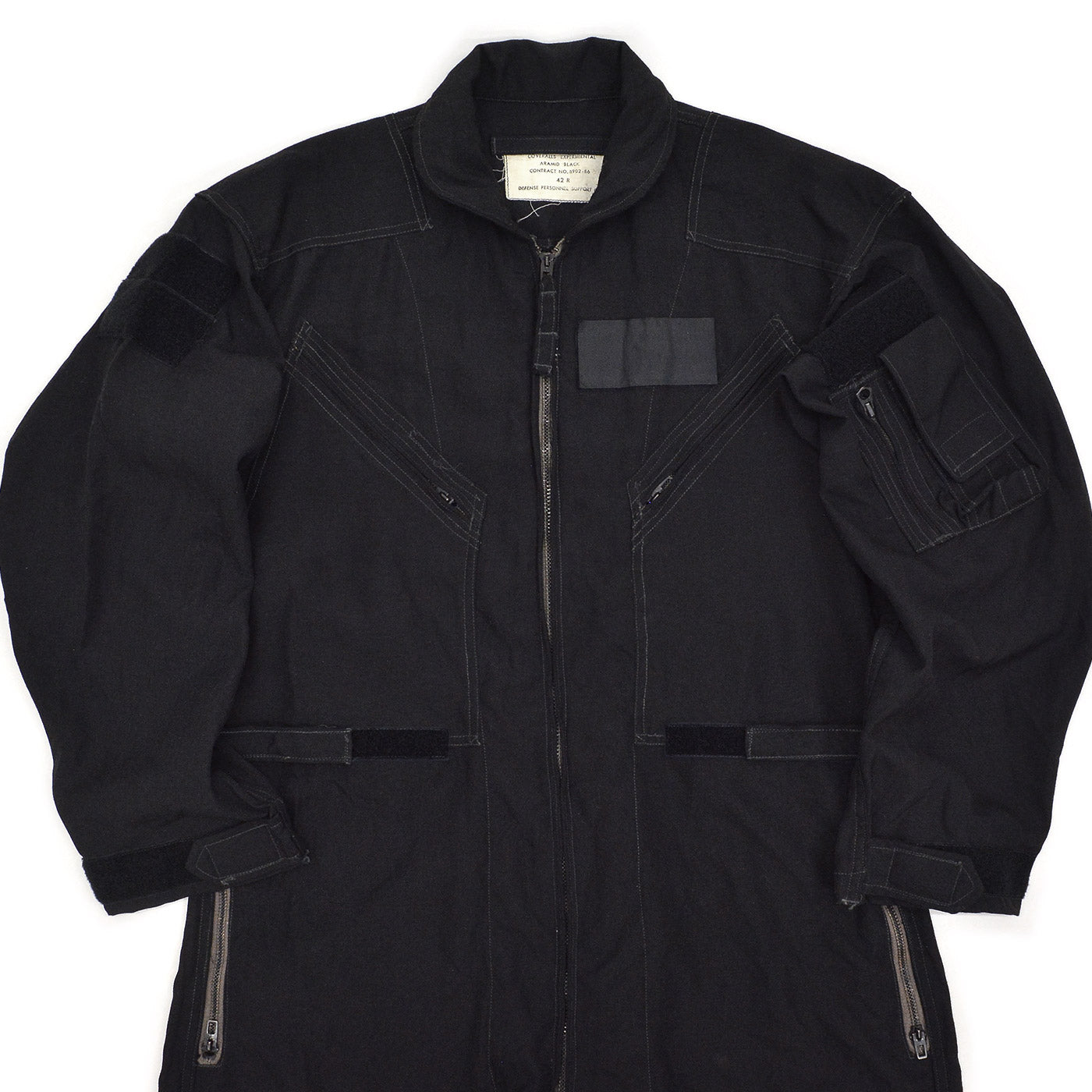 1980's U.S.MILITARY EXPERMIENTAL ARAMID BLACK COVERALLS / EXTREMELY RARE ... 42R