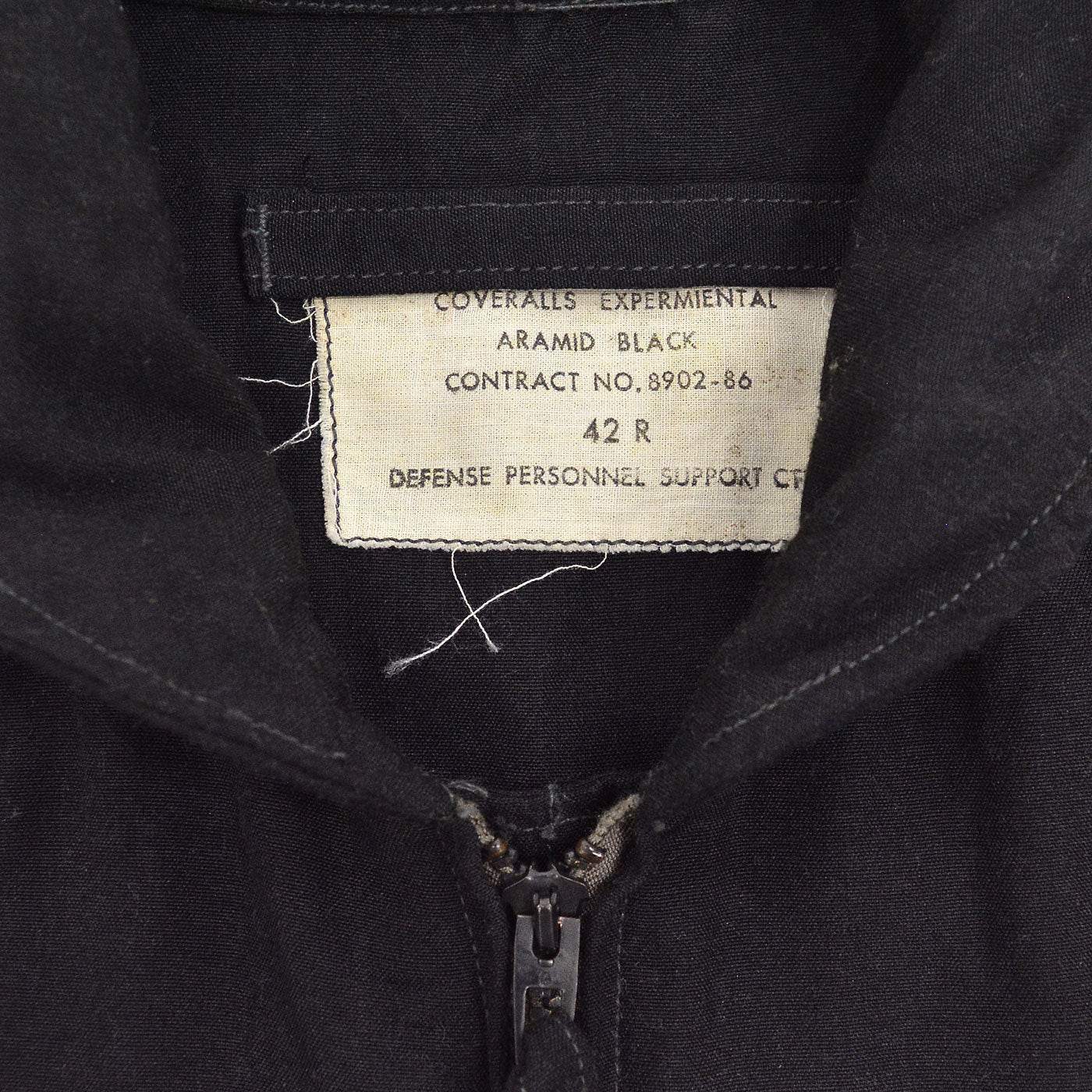 1980's U.S.MILITARY EXPERMIENTAL ARAMID BLACK COVERALLS / EXTREMELY RARE ... 42R