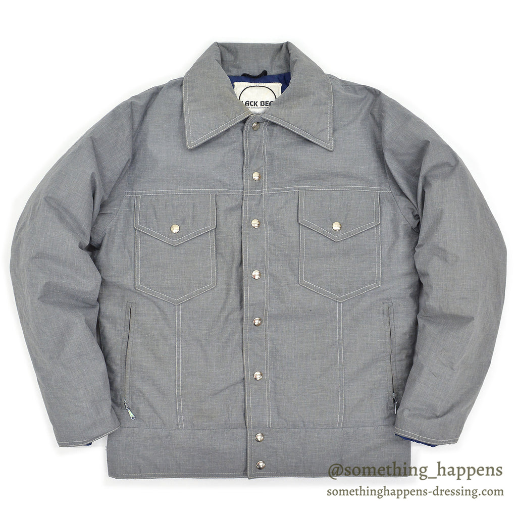 1970's BLACK BEAR NYLON DOWN JACKET / GRAY ... M