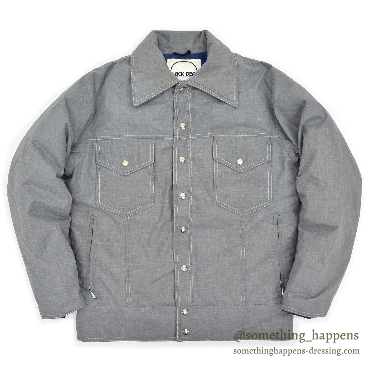 1970's BLACK BEAR NYLON DOWN JACKET / GRAY ... M