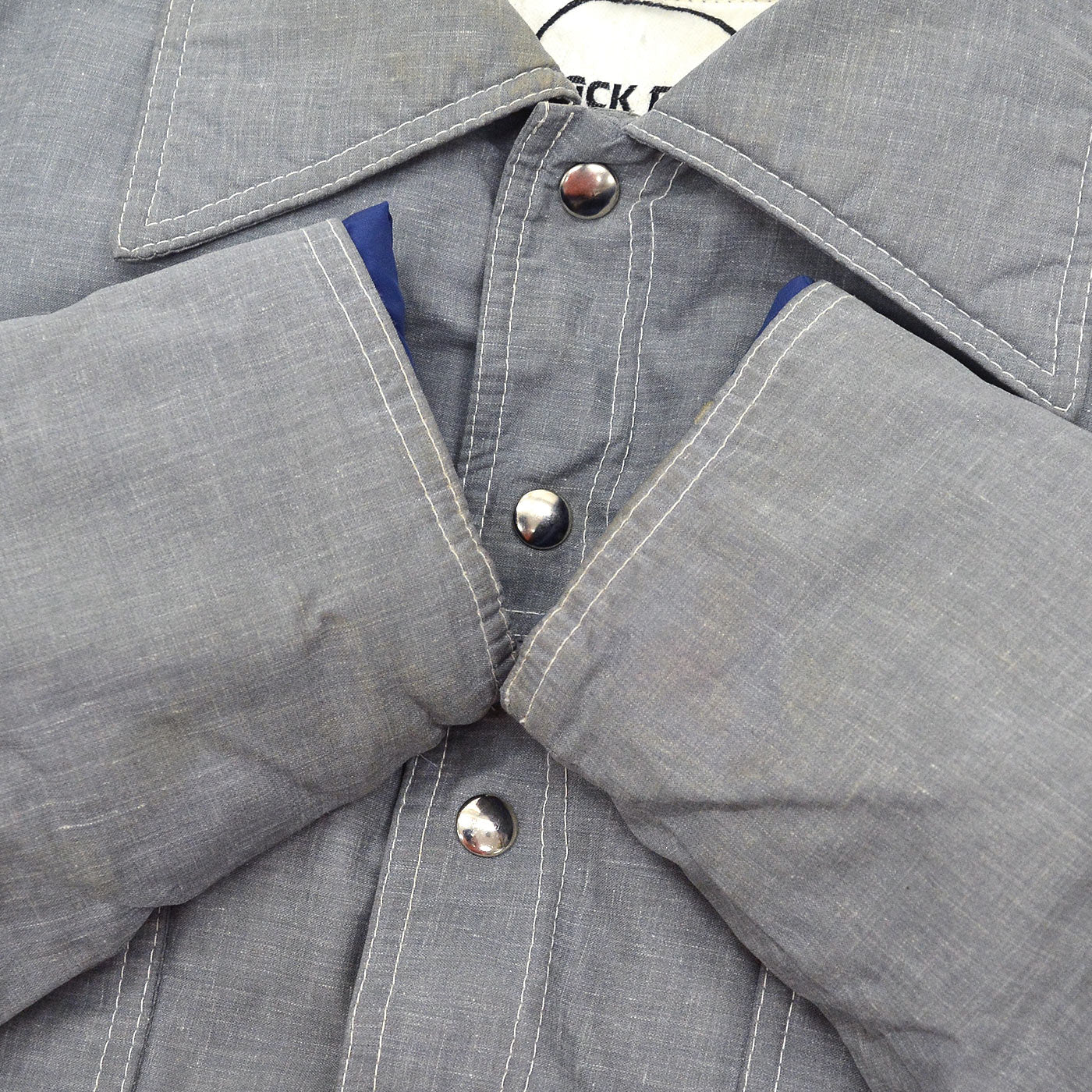 1970's BLACK BEAR NYLON DOWN JACKET / GRAY ... M