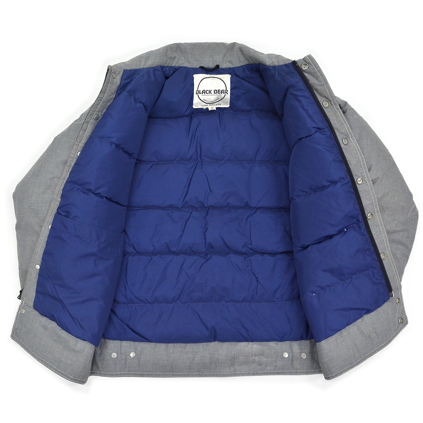 1970's BLACK BEAR NYLON DOWN JACKET / GRAY ... M