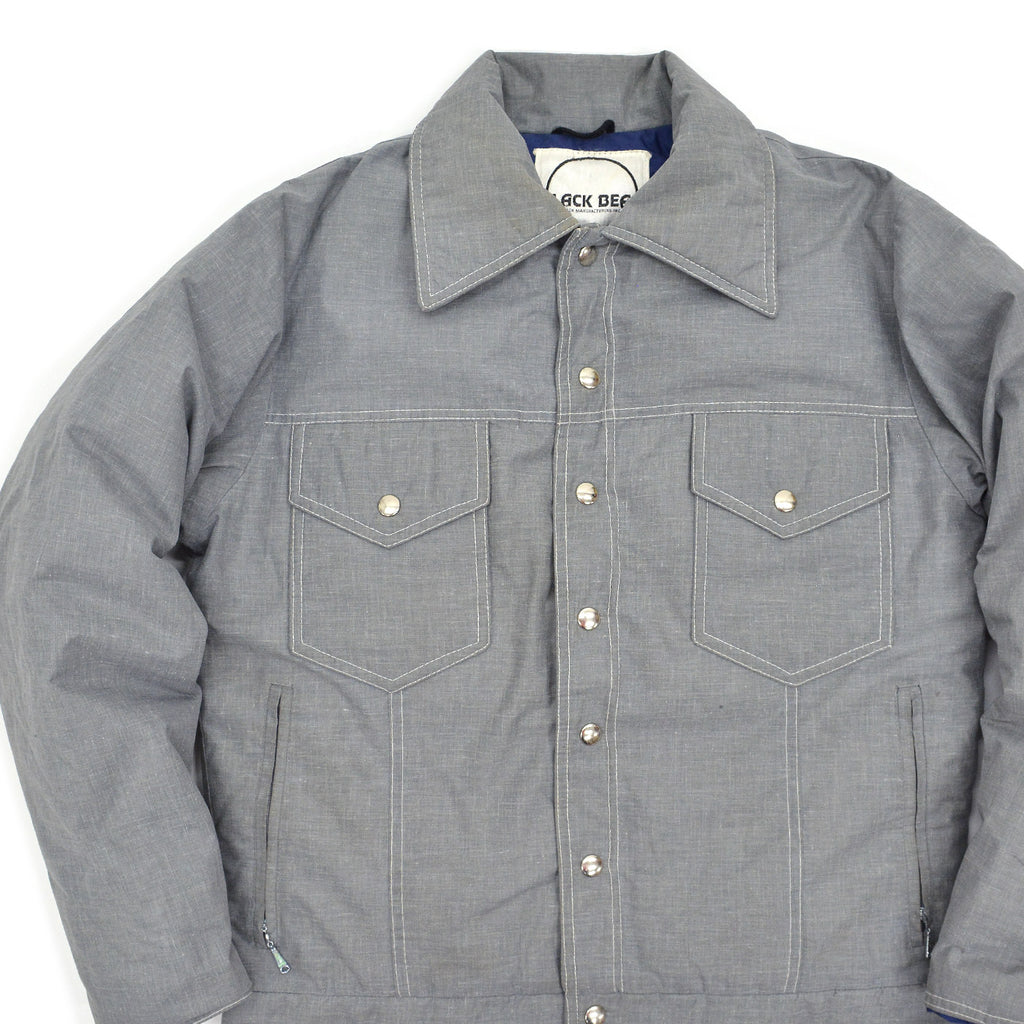 1970's BLACK BEAR NYLON DOWN JACKET / GRAY ... M