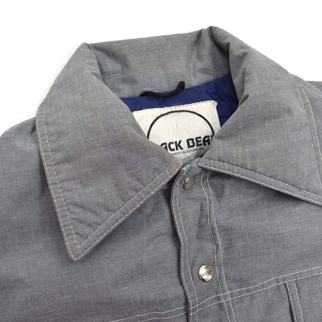 1970's BLACK BEAR NYLON DOWN JACKET / GRAY ... M