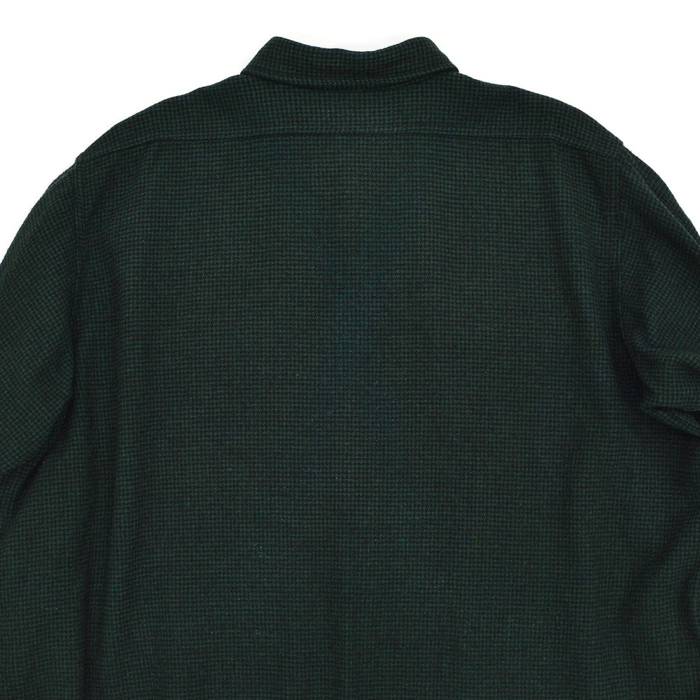 ~1940's BLACK BEAR HOUNDSTOOTH PATTERN WOOL FLANNEL SHIRT / RARE OVERSIZED PIECE ...