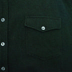 ~1940's BLACK BEAR HOUNDSTOOTH PATTERN WOOL FLANNEL SHIRT / RARE OVERSIZED PIECE ...