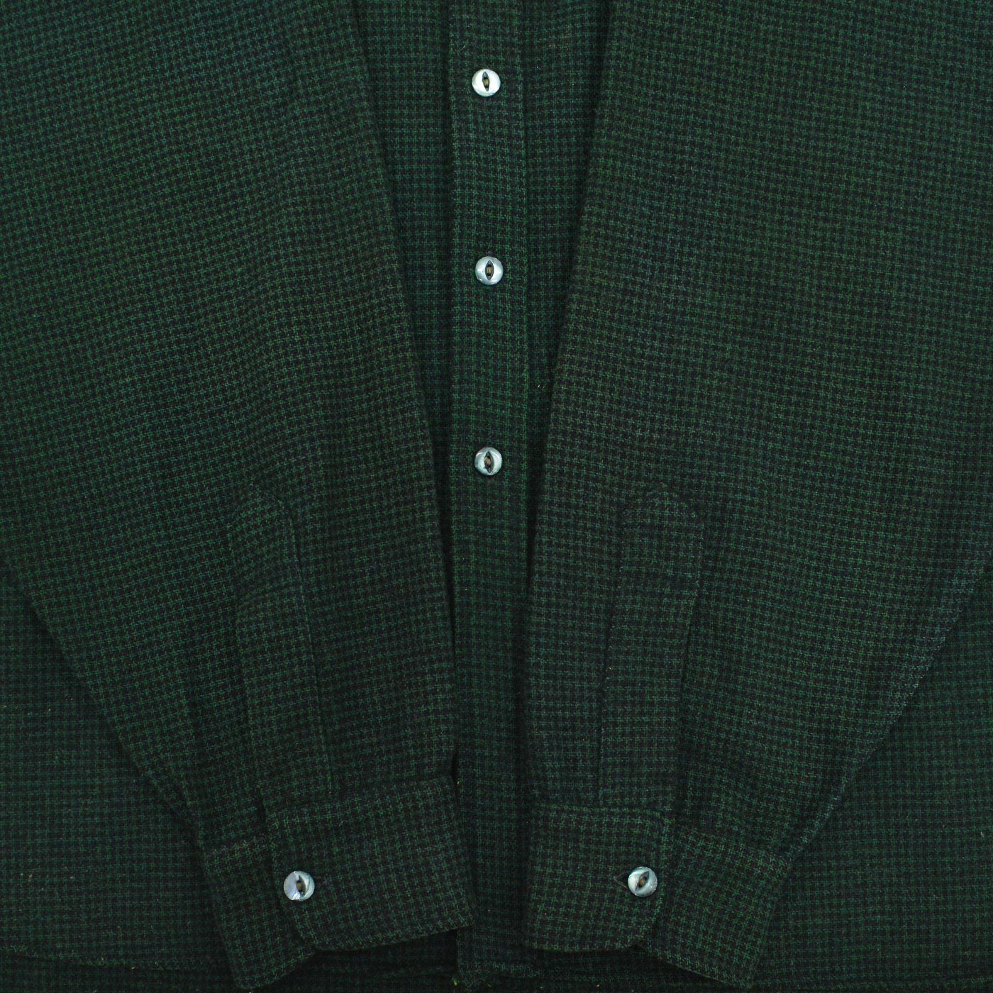 ~1940's BLACK BEAR HOUNDSTOOTH PATTERN WOOL FLANNEL SHIRT / RARE OVERSIZED PIECE ...