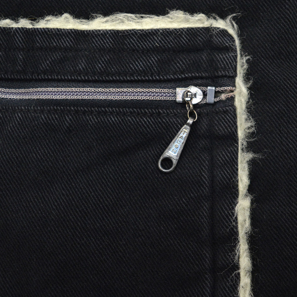 ~1970s BLACK TWILL REVERSIBLE BOA VEST / UNUSUAL ...