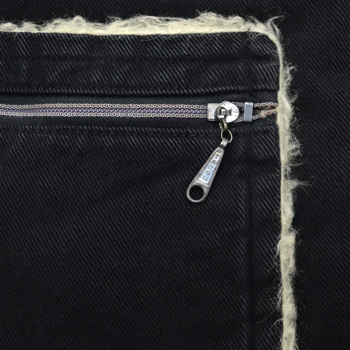 ~1970s BLACK TWILL REVERSIBLE BOA VEST / UNUSUAL ...