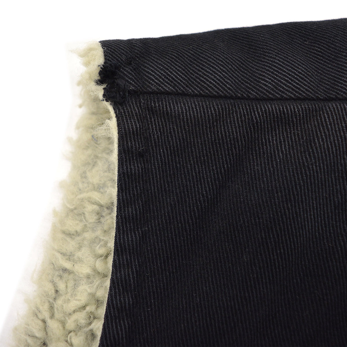 ~1970s BLACK TWILL REVERSIBLE BOA VEST / UNUSUAL ...
