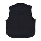 ~1970s BLACK TWILL REVERSIBLE BOA VEST / UNUSUAL ...