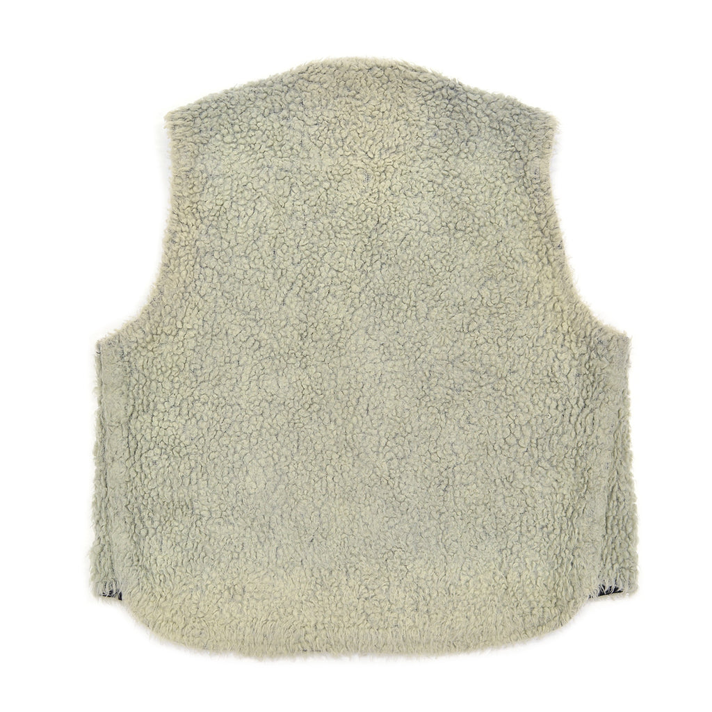 ~1970s BLACK TWILL REVERSIBLE BOA VEST / UNUSUAL ...